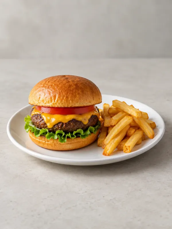 Hambúrguer com fritas
